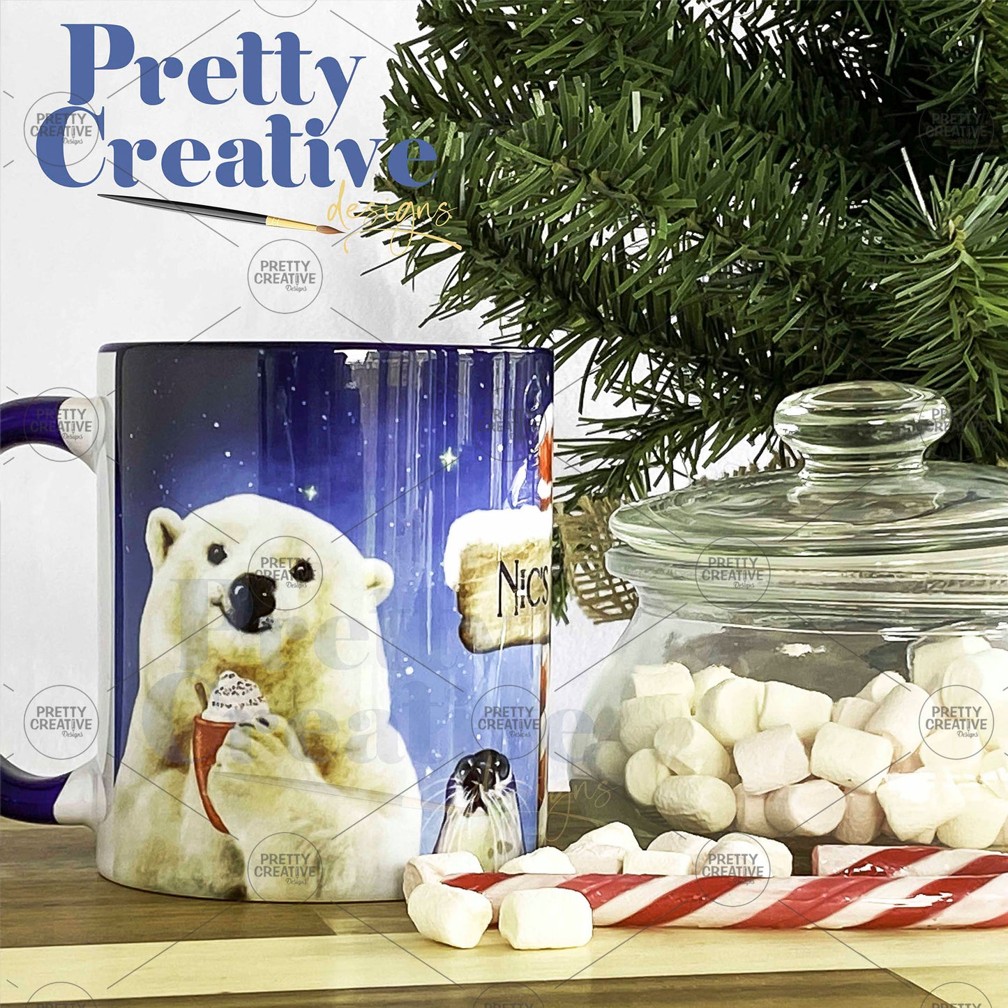 Arctic Antics Cocoa Mug and Coaster