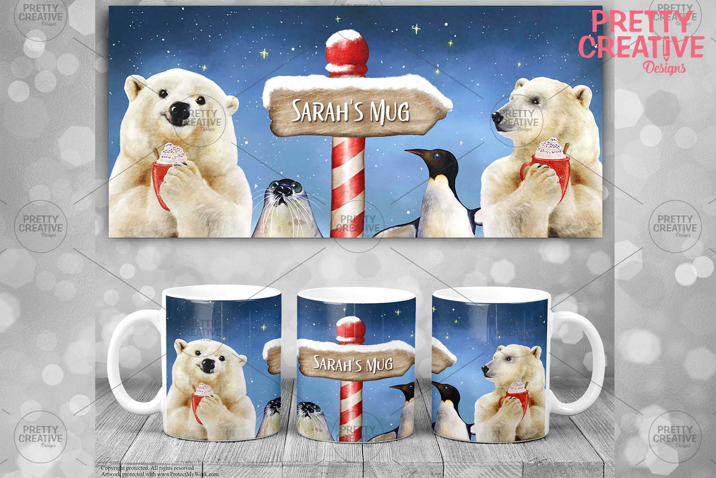 Arctic Antics Cocoa Mug and Coaster