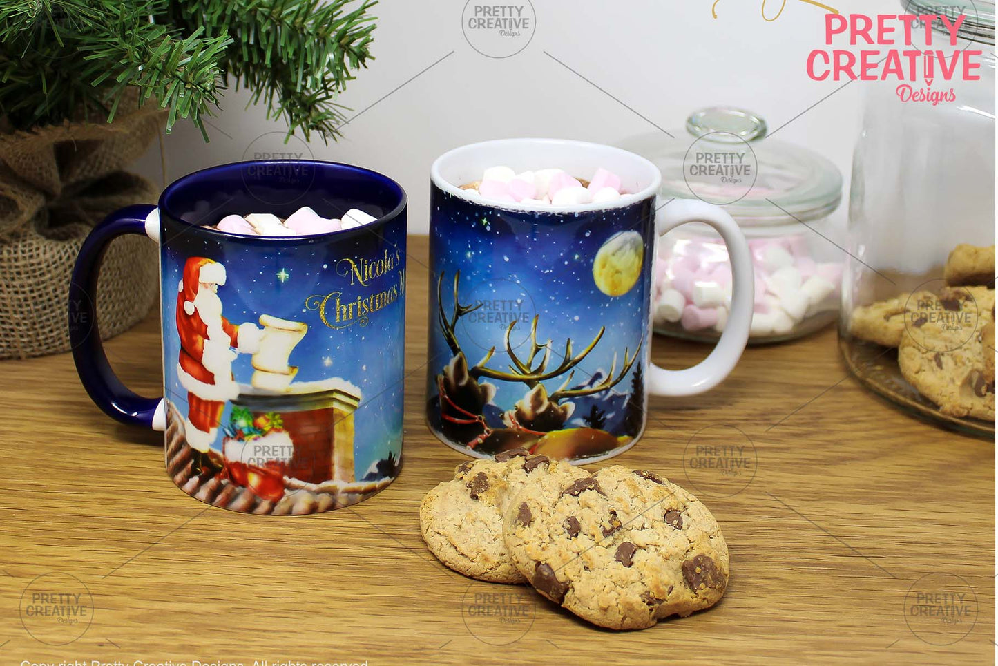He's Checking it Twice Mug and Coaster