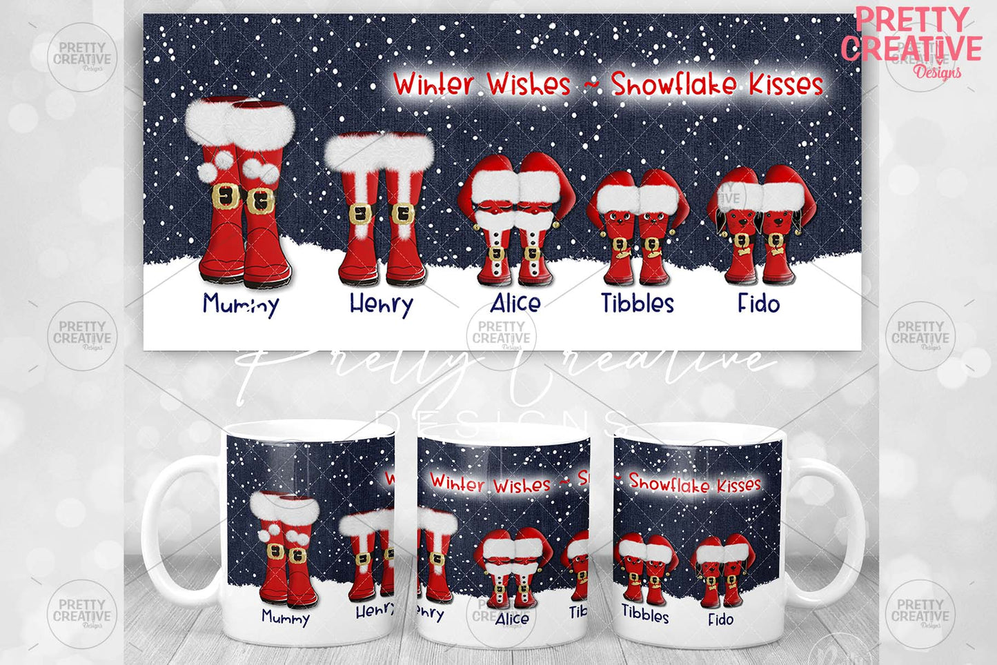 Christmas & Winter Snowboots Clipart Bundle