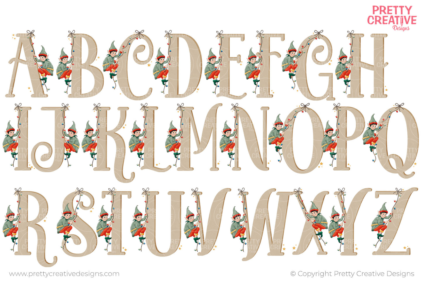 Climbing Elf Christmas Alphabet