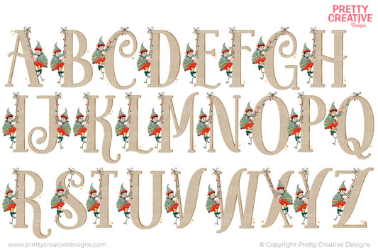 Climbing Elf Christmas Alphabet