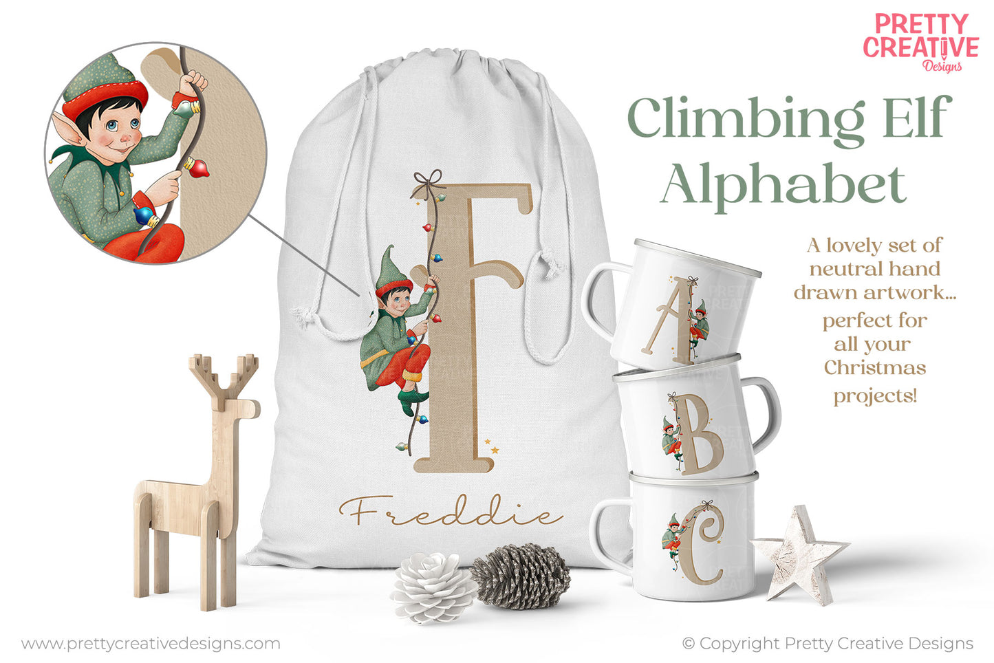 Climbing Elf Christmas Alphabet