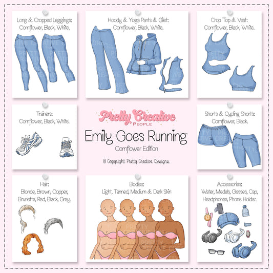 Emily (Adult) Goes Running - Cornflower Version