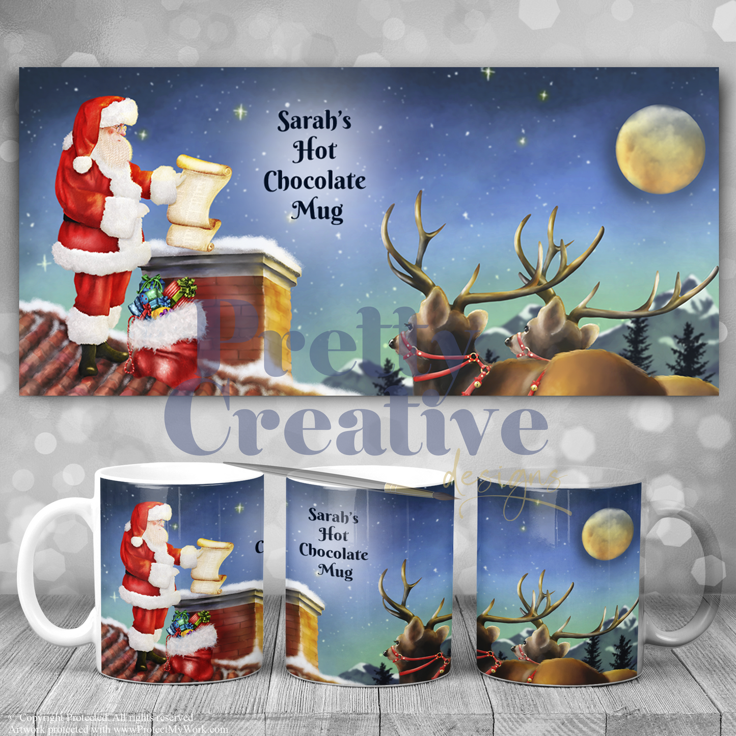 He's Checking it Twice Mug and Coaster