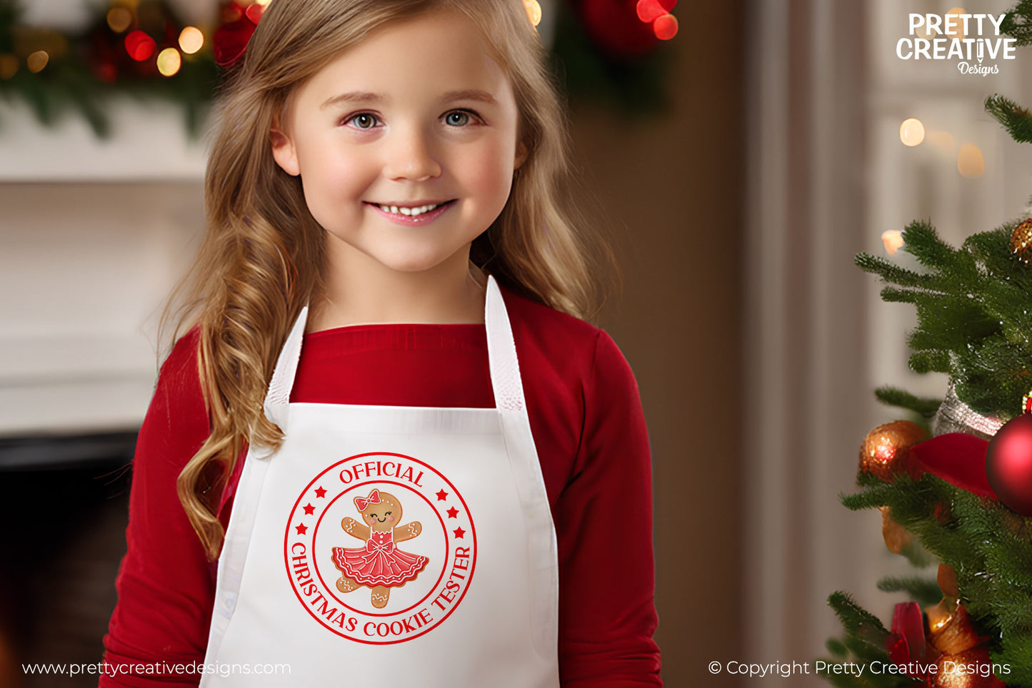 Official Christmas Cookie Tester - Girl Red Text