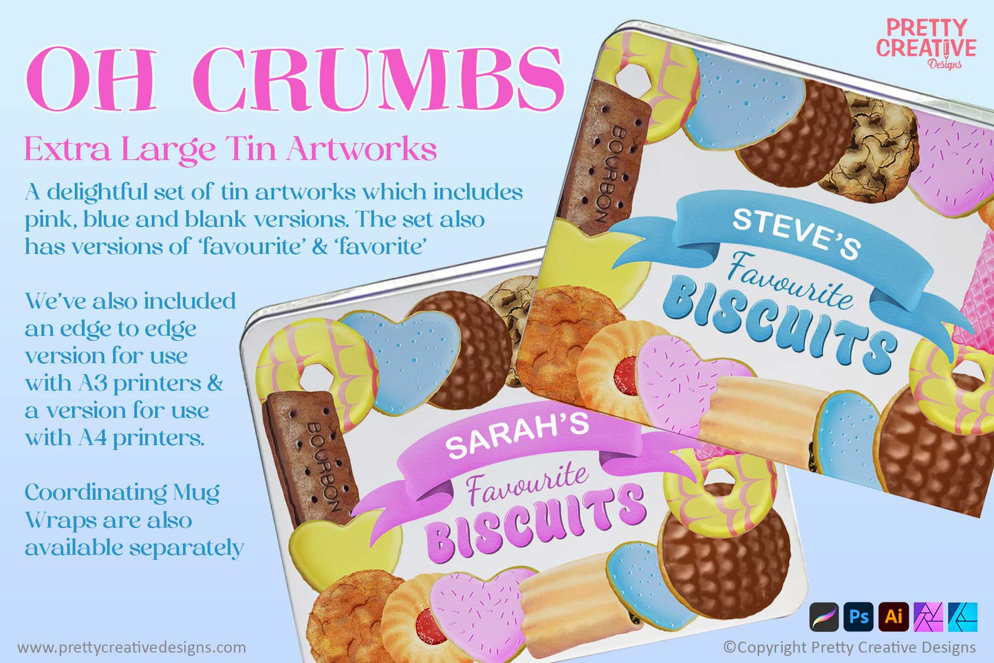 Oh Crumbs Large AND Extra Large Tin Artworks