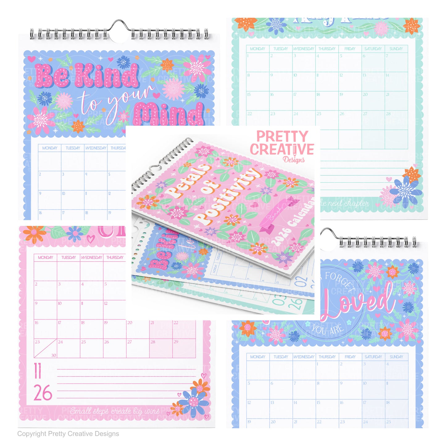 Petals of Positivity Calendar & Mug Wraps 2026 & 2027