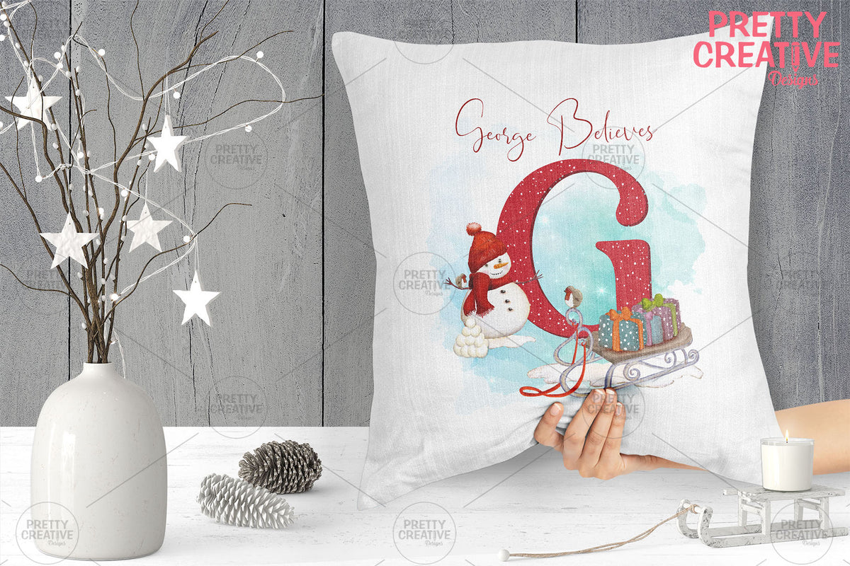 Red Jolly Snowman Alphabet
