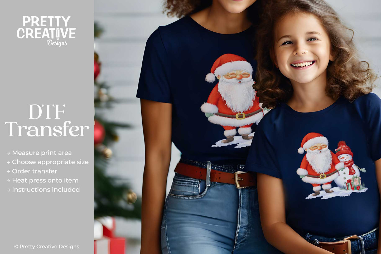 Santa and Snowlady DTF Transfer
