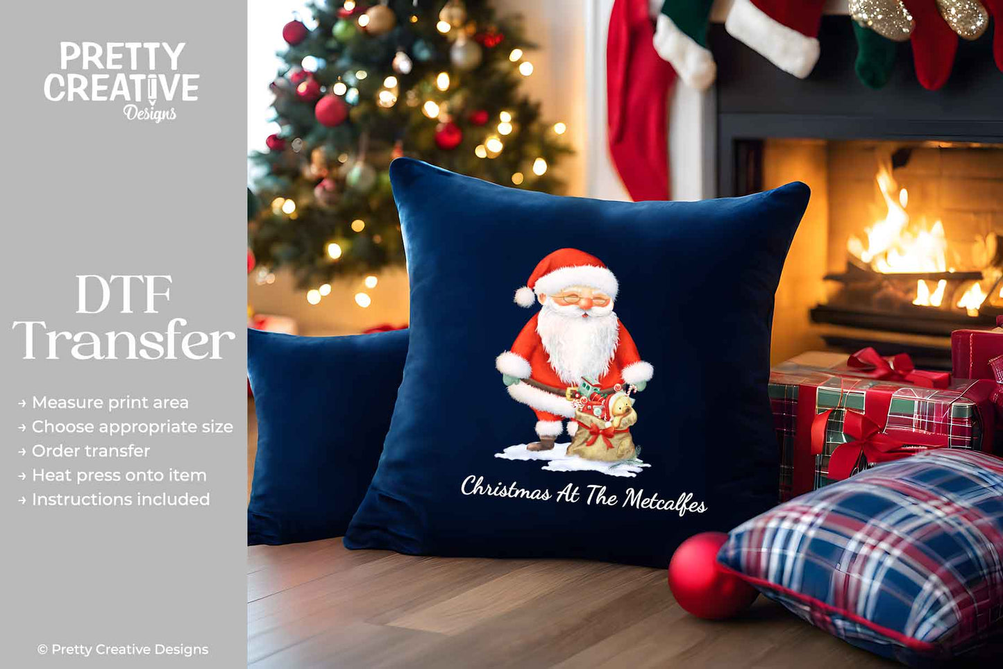 Santa With Toys DTF Transfer - Personalise Me!