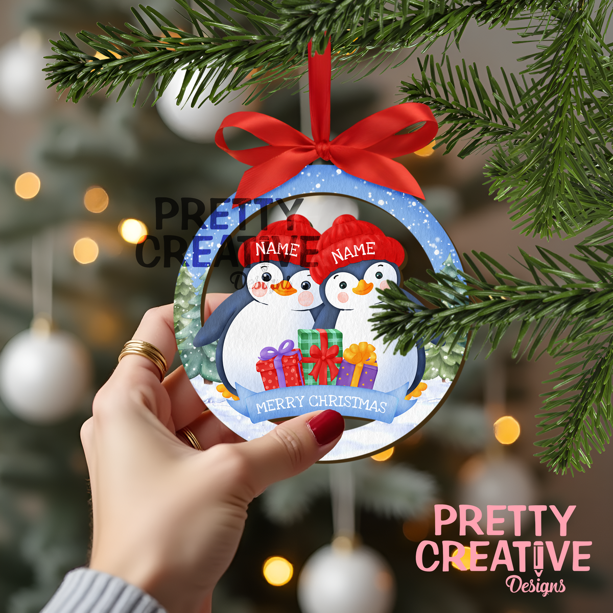 AFFINITY Penguin Family Ornament Set