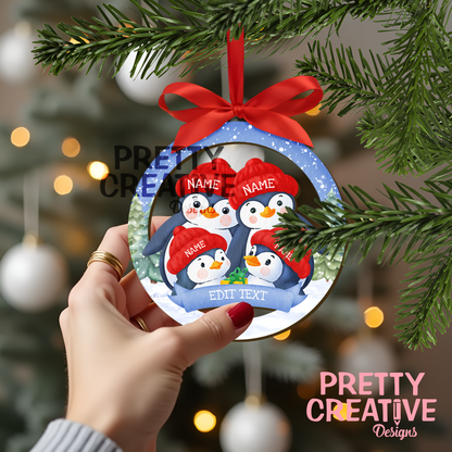 AFFINITY Penguin Family Ornament Set