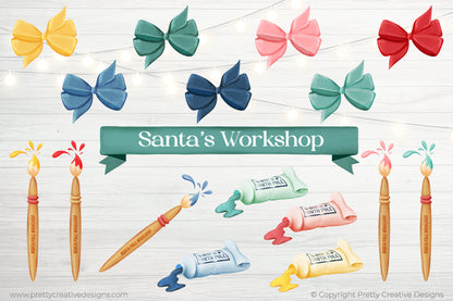 Santa's Workshop Clip Art Set