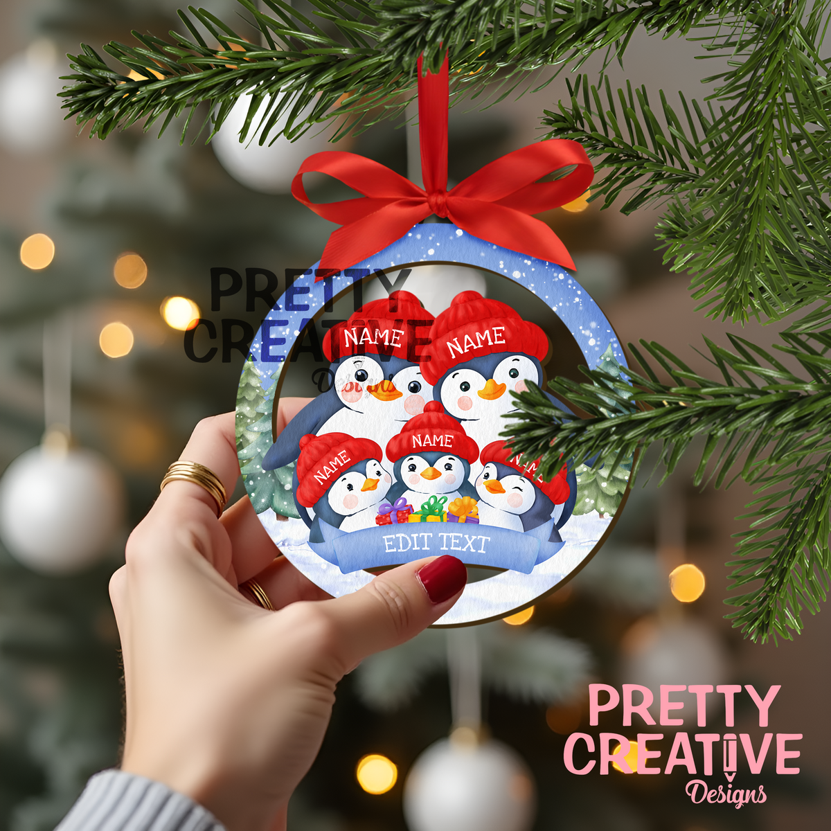 AFFINITY Penguin Family Ornament Set