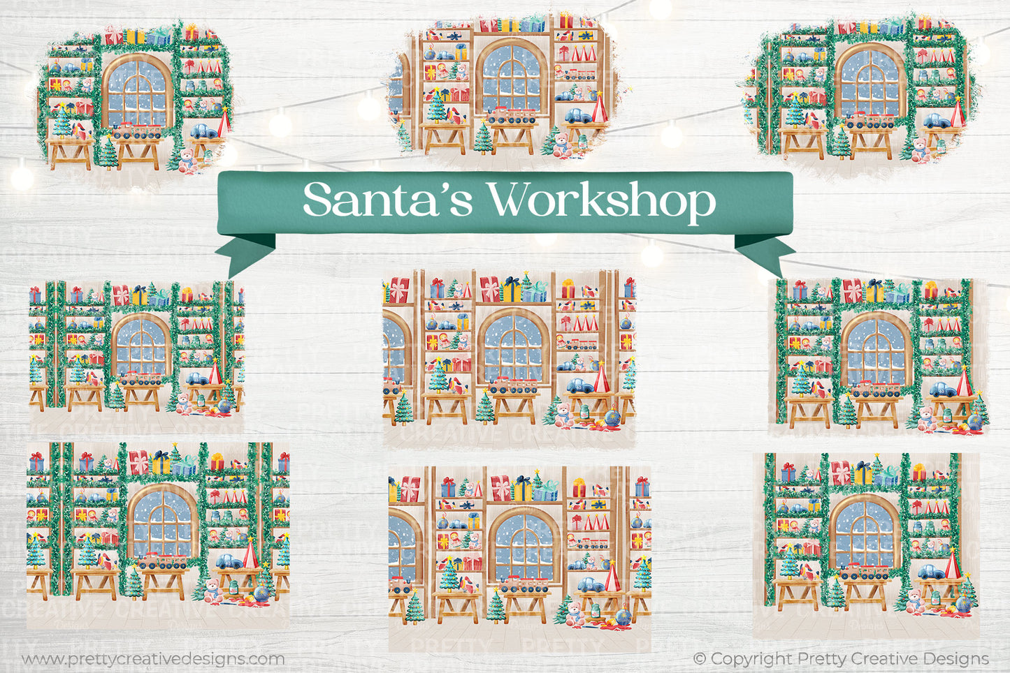 Santa's Workshop Clip Art Set
