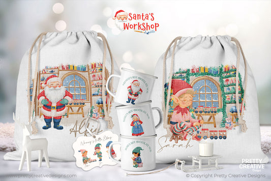 Santa's Workshop Clip Art Set