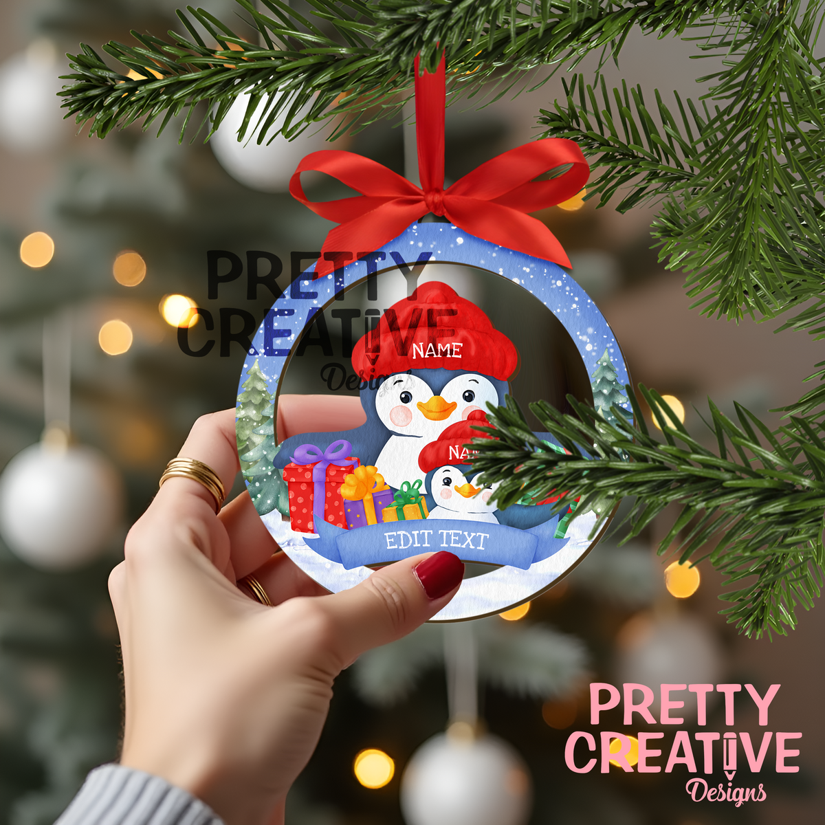 AFFINITY Penguin Family Ornament Set