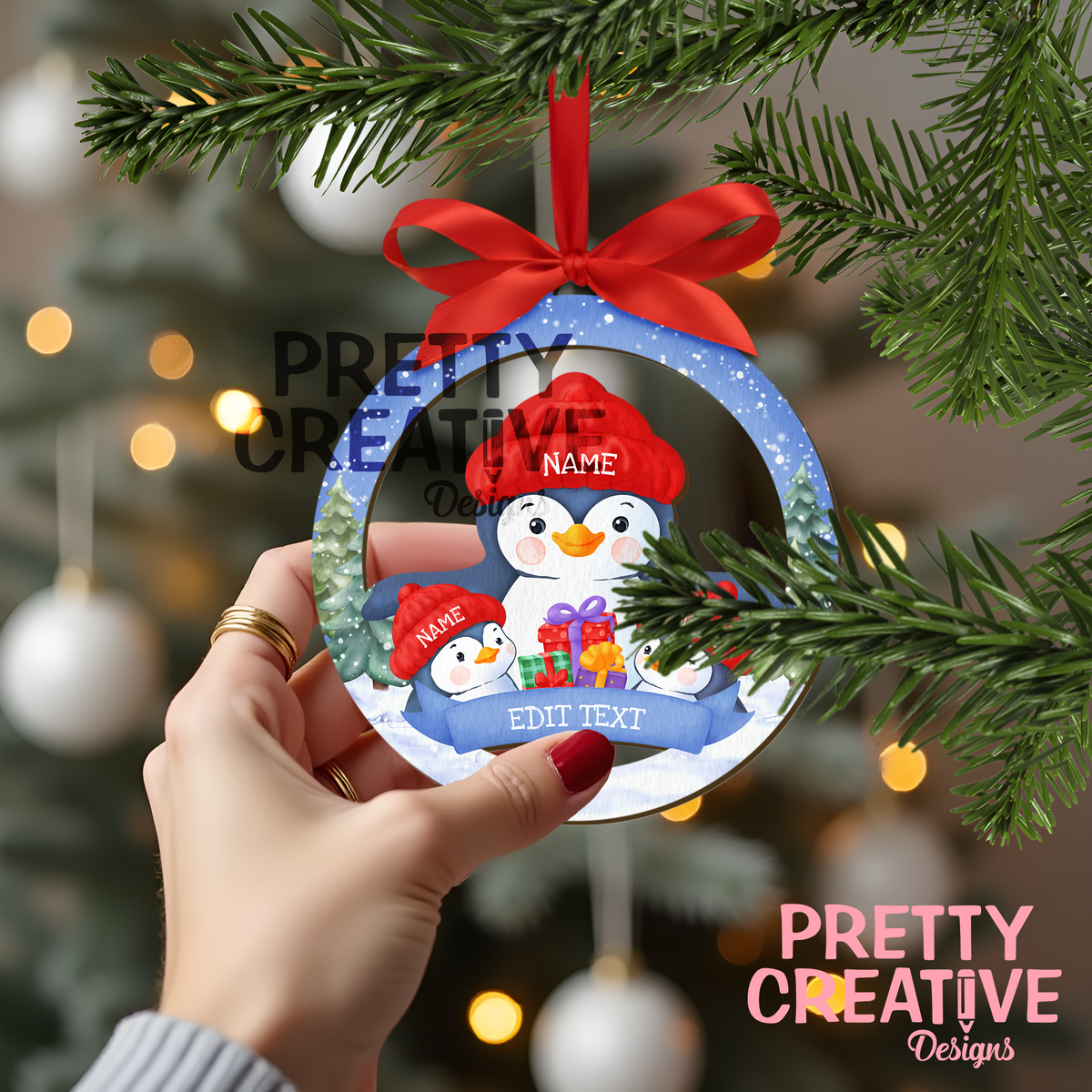 AFFINITY Penguin Family Ornament Set
