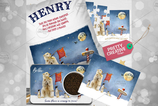 Arctic Antics Waiting For Santa Rectangle Design
