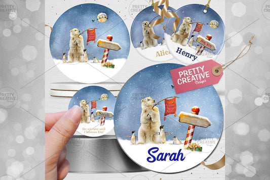 Arctic Antics Waiting For Santa Round Design