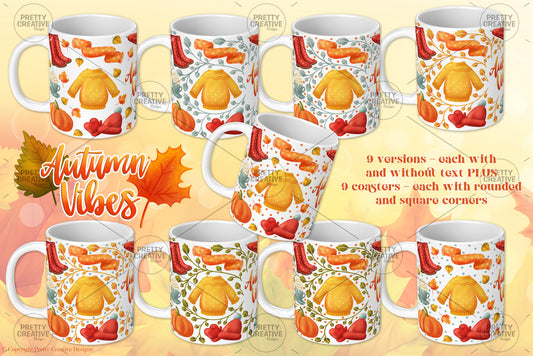 Autumn Vibes Mug and Coaster Set