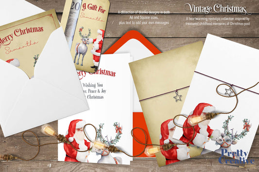 Vintage Christmas Textless Template Dark Skin