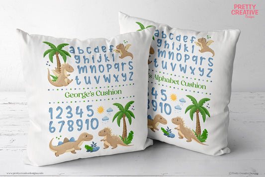 Dizzy Dinos BLUE & PINK Alphabet Cushion Bundle ~ LIMITED EDITION