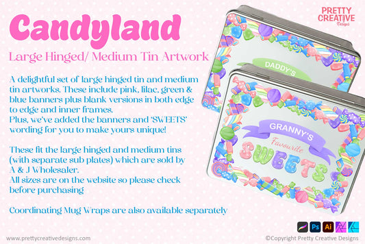 Candyland Hinged Large and Medium Tin Artworks
