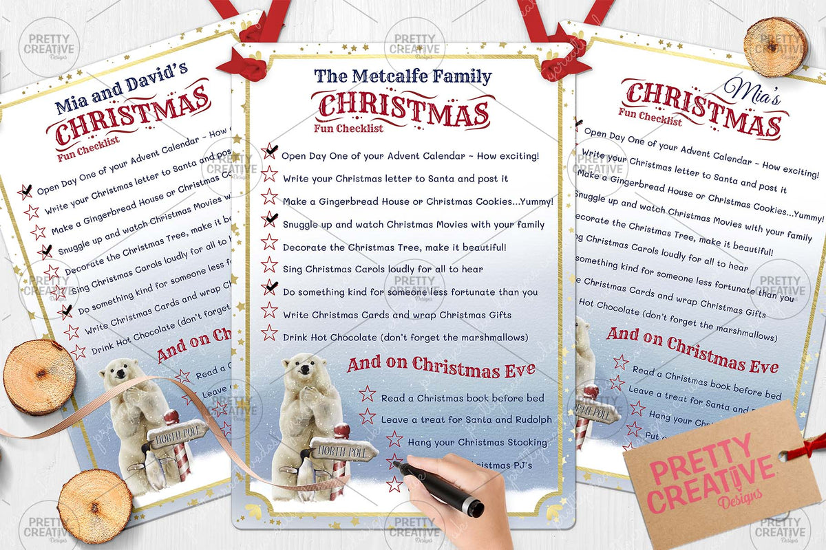 Arctic Antics Editable Checklist