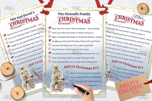 Arctic Antics Editable Checklist