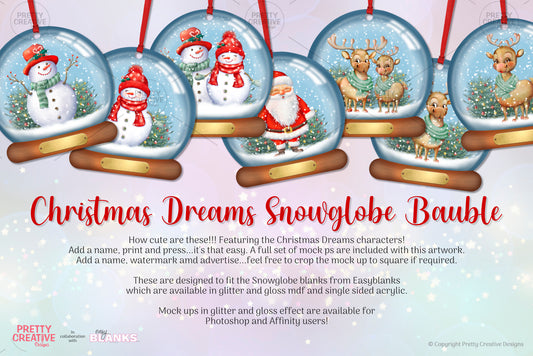 Christmas Dreams Snowglobe Bauble Artwork