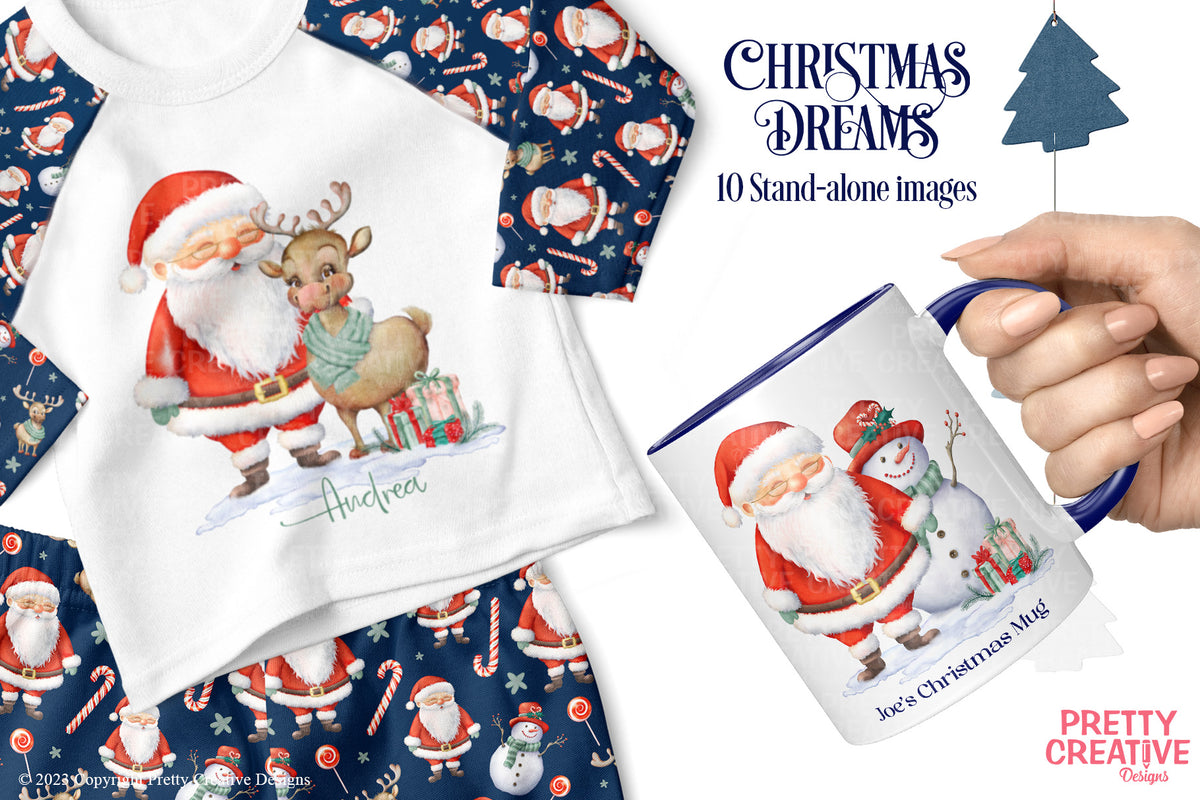 Christmas Dreams sublimation and printable designs by Pretty Creative Designs UK