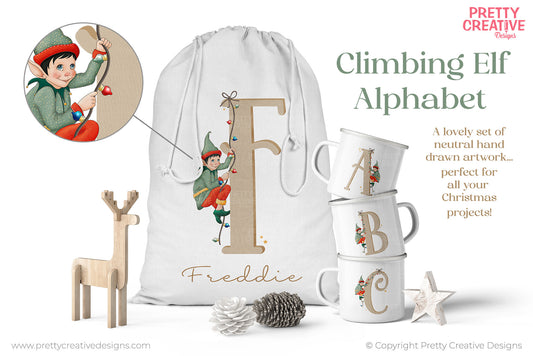 Climbing Elf Christmas Alphabet