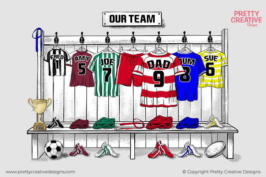 Sketchy Doodles CLIP ART Football and Rugby Dressing Room