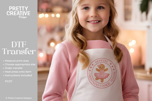 Official Christmas Cookie Tester DTF Transfer - Girl Pink Text