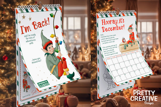 Interactive Elf Calendar by Pretty Creative Designs printable 
