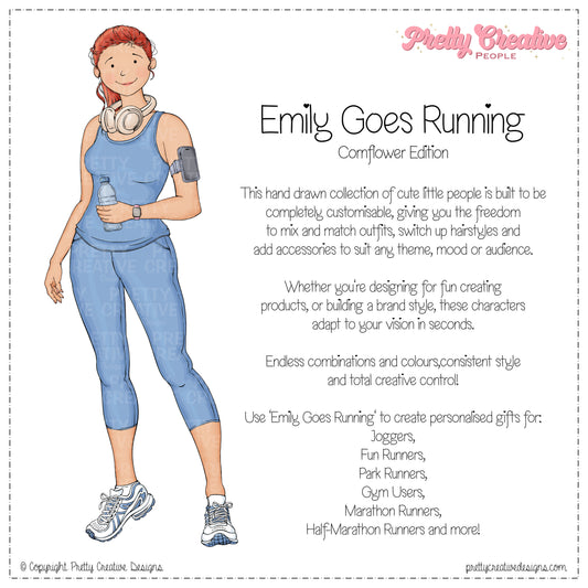 Emily (Adult) Goes Running - Cornflower Version