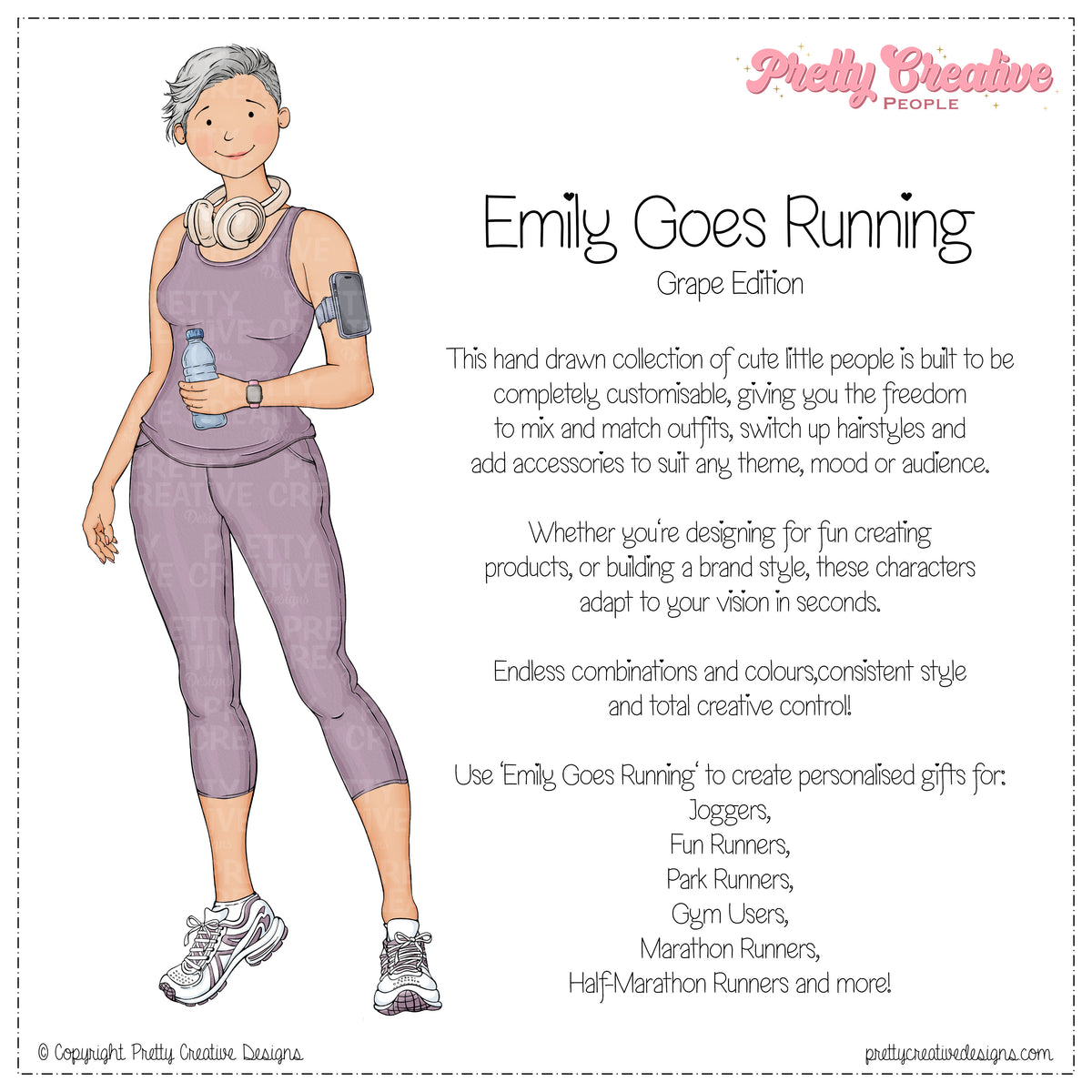 Emily (Adult) Goes Running - Grape Version