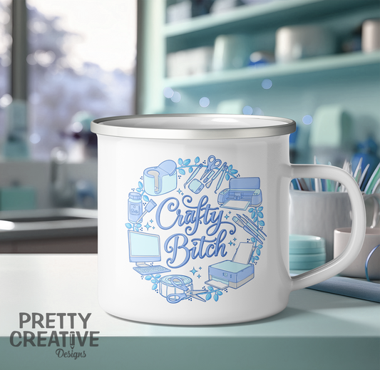 Crafty Bitch Wreath Mug Design Freebie