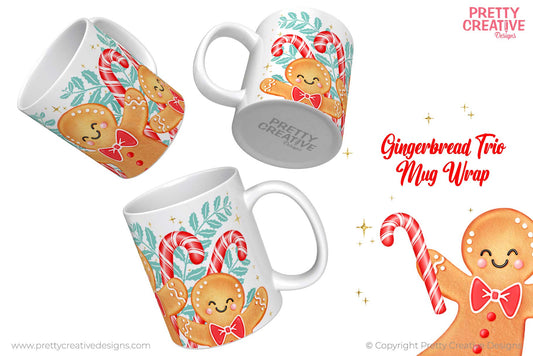 Gingerbread Trio Mug Wrap - Red Boy
