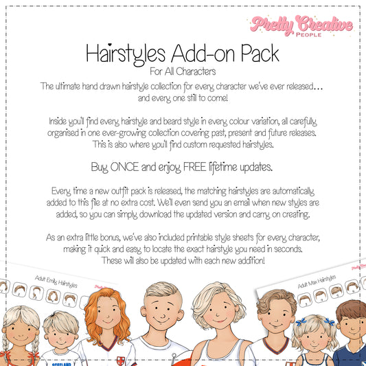 Hairstyle Add-on Pack with FREE Lifetime Updates!