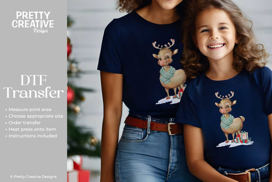 Lady Reindeer DTF Transfer