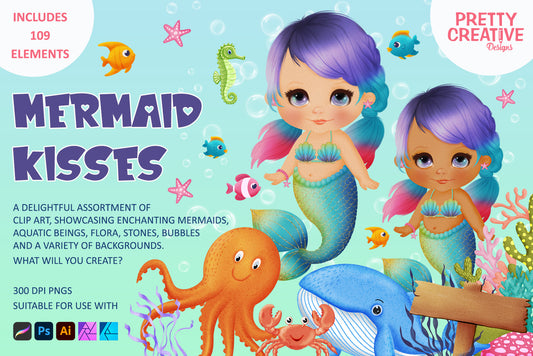 Mermaid Kisses Clip Art