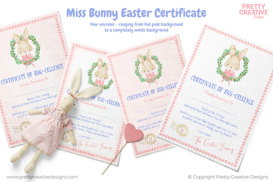 Easter Bunny and Miss Bunny Certificates