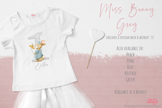 Miss Bunny First Easter ~ Grey