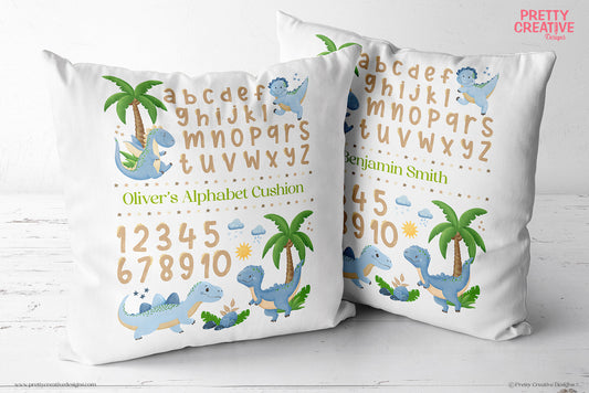 Dizzy Dinos NEUTRAL BOY Alphabet Cushion ~ LIMITED EDITION