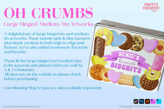 Oh Crumbs Hinged Large and Medium Tin Artworks