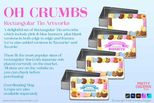 Oh Crumbs Rectangular Tin Artworks
