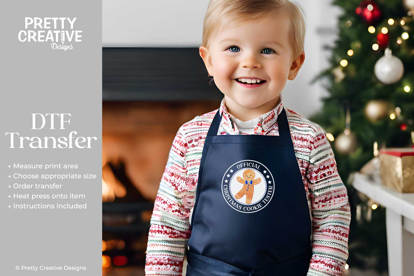 Official Christmas Cookie Tester DTF Transfer - Boy White Text